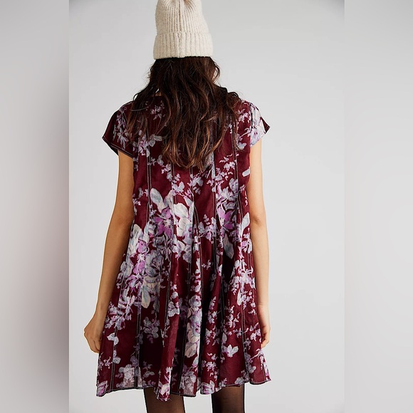 NEW Free People Sully Dress In Raisin Combo - Picture 3 of 13
